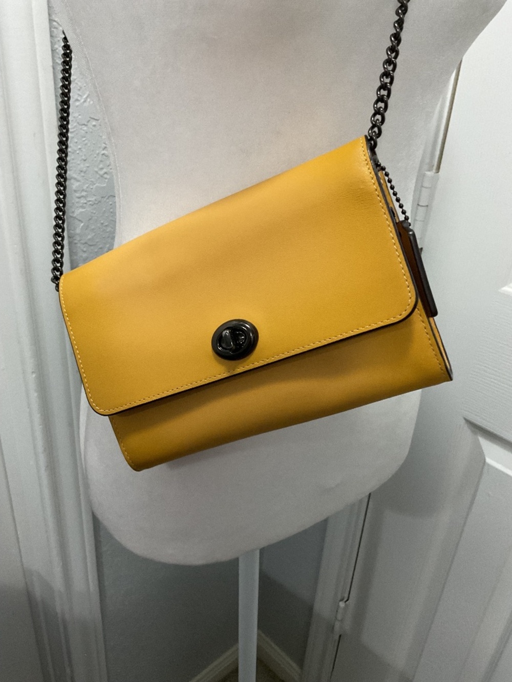 Coach Soft Yellow Leather Crossbody / Clutch
